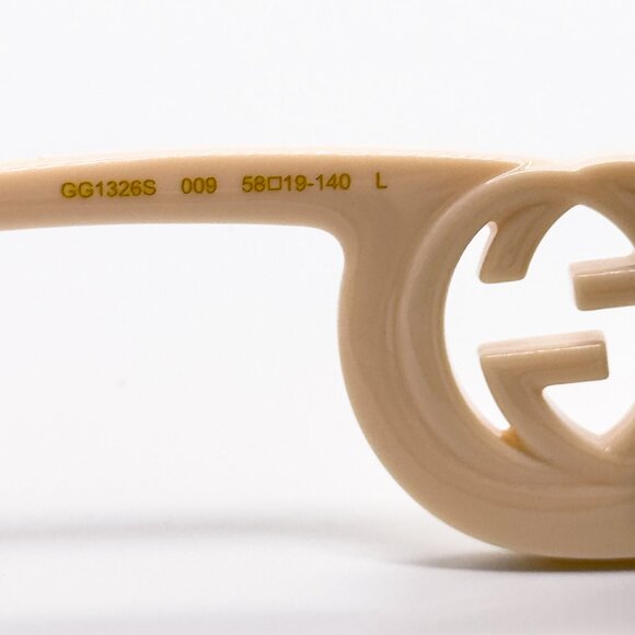 NEW GUCCI GG1326S 009 OVERSIZED IVORY GREY WOMEN SUNGLASSES GUCCI - Picture 11 of 14